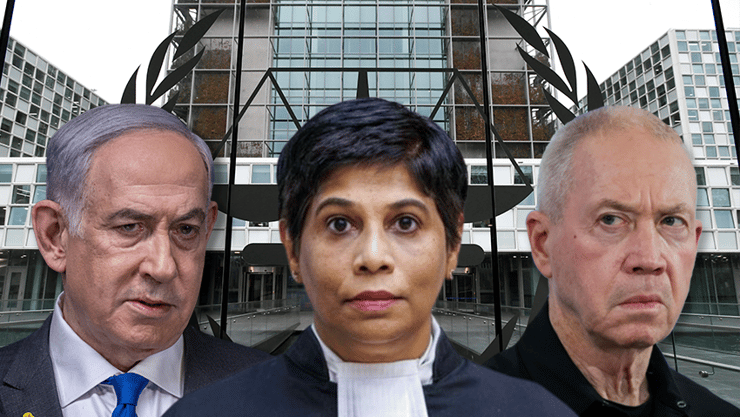 "יש תשתית ראייתית לאחריותם". גלנט, נאזהת חאן ונתניהו (צילום: REUTERS/Piroschka van de Wouw, חיים גולדברג/פלאש 90, ICC) "יש תשתית ראייתית לאחריותם". גלנט, נאזהת חאן ונתניהו