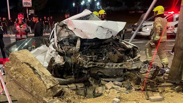 זירת התאונה בבאר שבע