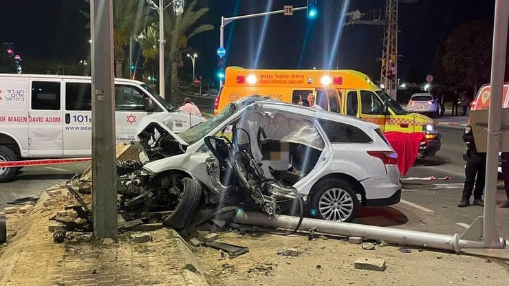 זירת התאונה בבאר שבע