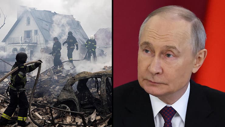 "חושב על טילים, לא על הפסקת אש". פוטין והכבאים הבוקר שנאבקו באש באחת מזירות הפגיעה בקייב 