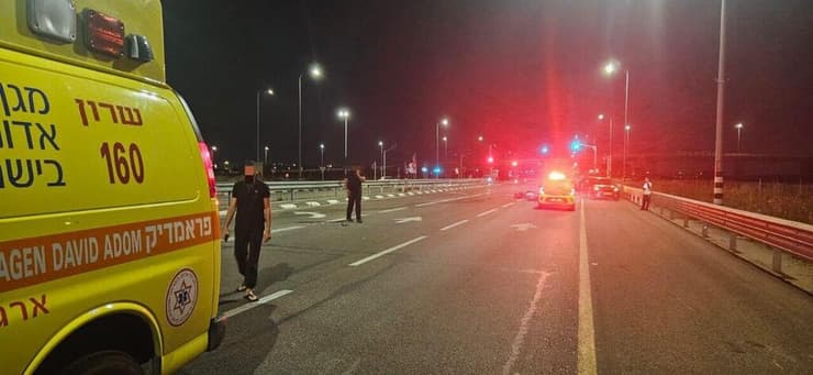 זירת תאונת הדרכים בכביש 582, סמוך לגן יאשיה