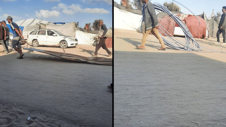 עזתים בוזזים ממתחם הסיוע בעזה