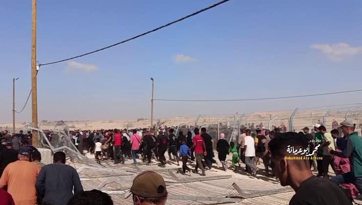 תיעוד: פריצה לאחד ממתחמי החלוקה ברצועת עזה, נסיגת עובדים אמריקנים - וירי ממסוקים