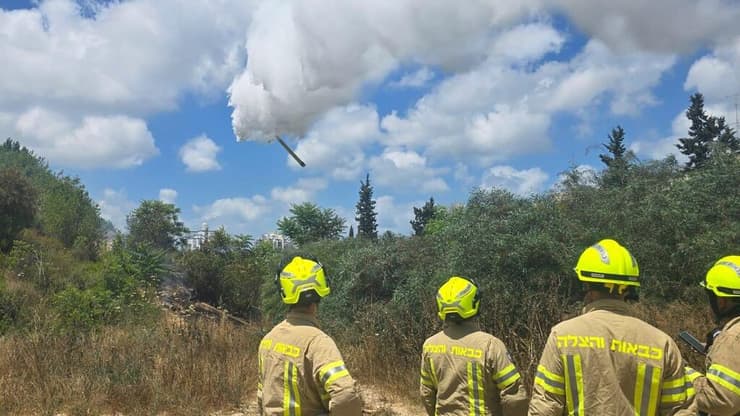 לוחמי אש בחיפה (צילום: כבאות והצלה חוף) טיפול בשריפת חורש שפרצה בחיפה
