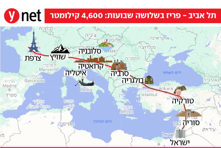 מסלול תל אביב פריז (ynet) מסלול תל אביב פריז