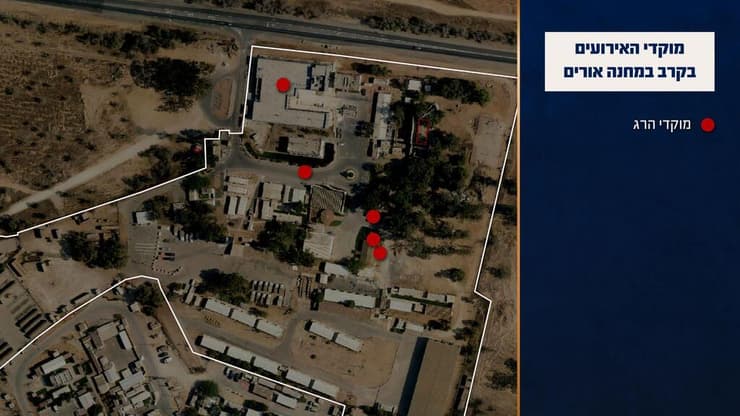 מפה המציגה את האירועים במהלך הקרב במחנה אורים