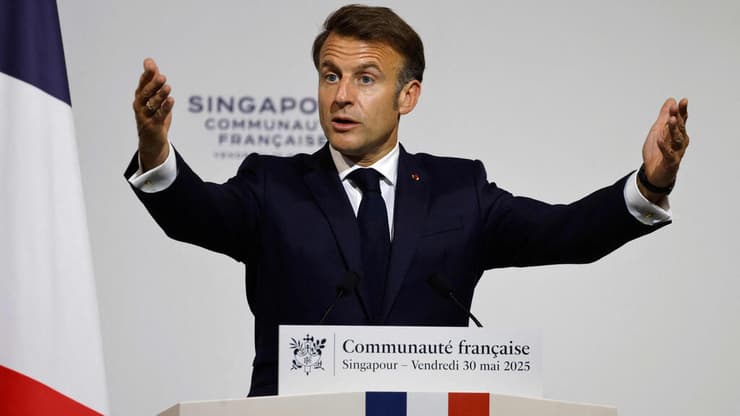 נשיא צרפת עמנואל מקרון בביקור בסינגפור