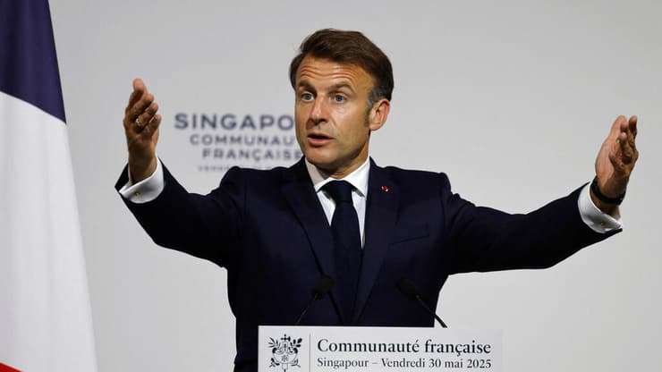 נשיא צרפת עמנואל מקרון בביקור בסינגפור