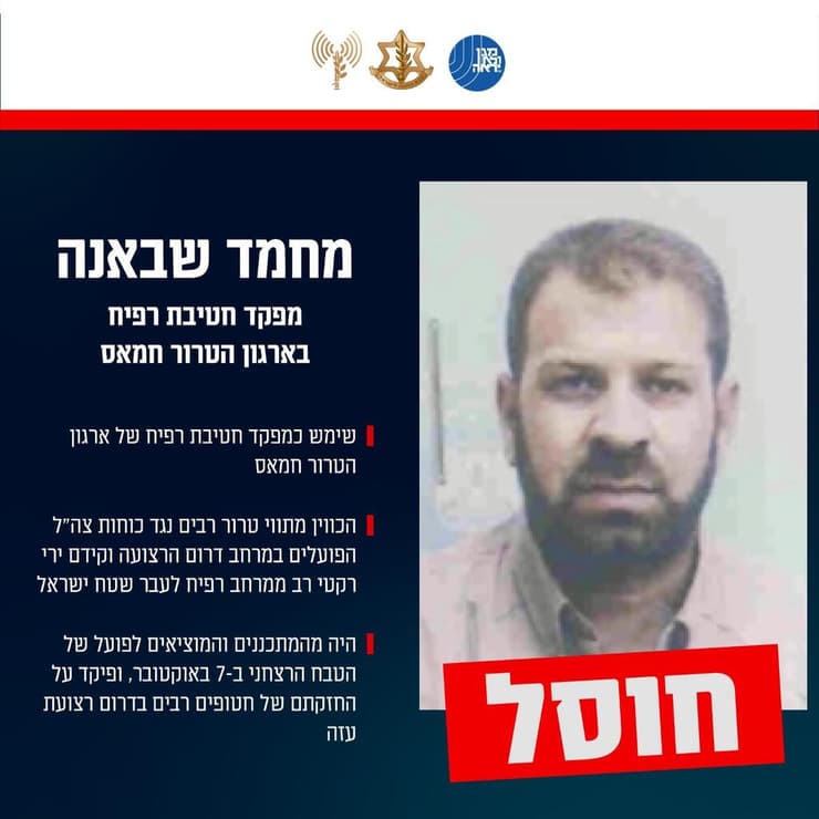 תעודת זהות של חיסולו של חיסולו של מפקד חטיבת רפיח, מחמד שבאנה