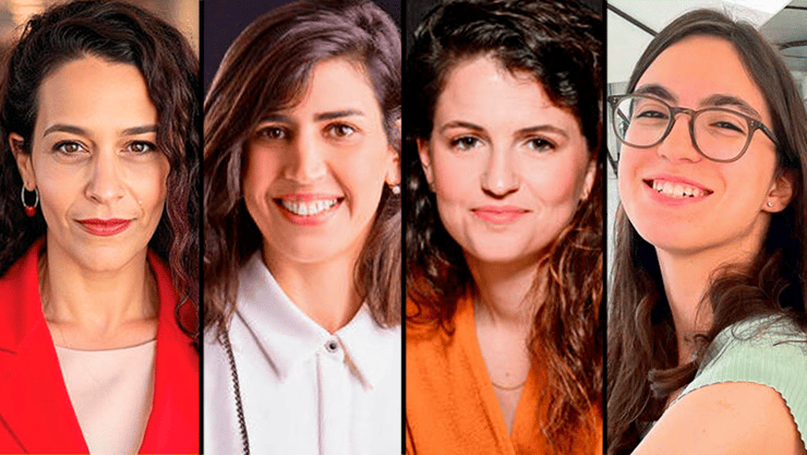  מימין לשמאל: יעל ששון, טל הוכמן, עו"ד ראויה חנדקלו, עו"ד איילת רזין בית אור