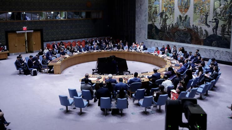 מועצת הביטחון של האו"ם. תדון מחר בהצעה (צילום: Leonardo Munoz / AFP) דיון במועצת הביטחון של האו"ם בנושא המלחמה בעזה