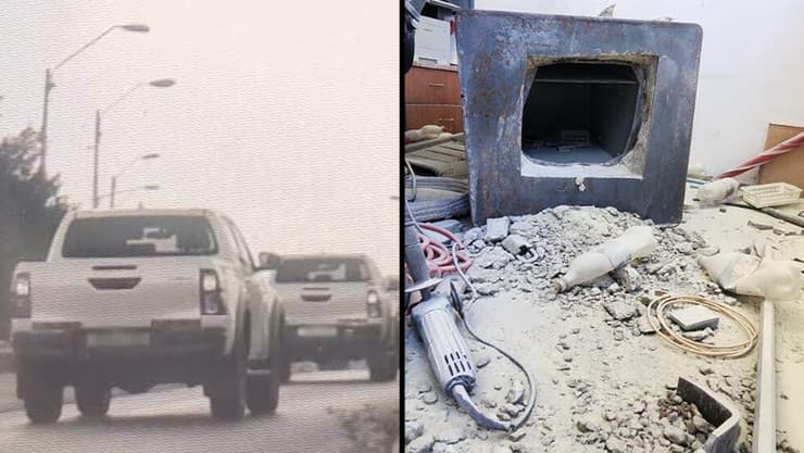 שיירת הרכבים הגנובים בדרך לשטחי הרשות