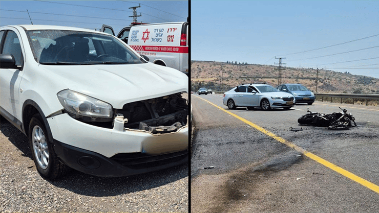  זירת התאונה בכביש 92