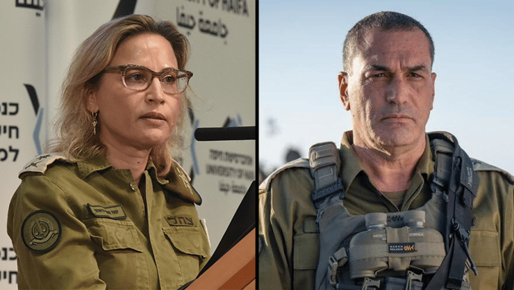 הרמטכ"ל זמיר והפצ"רית תומר-ירושלמי (צילום: דובר צה"ל , שרון צור) חצאים אייל זמיר, יפעת תומר ירושלמי