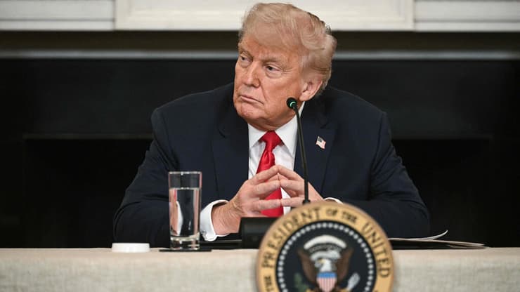 נשיא ארה"ב דונלד טראמפ בכינוס כלכלי בבית הלבן