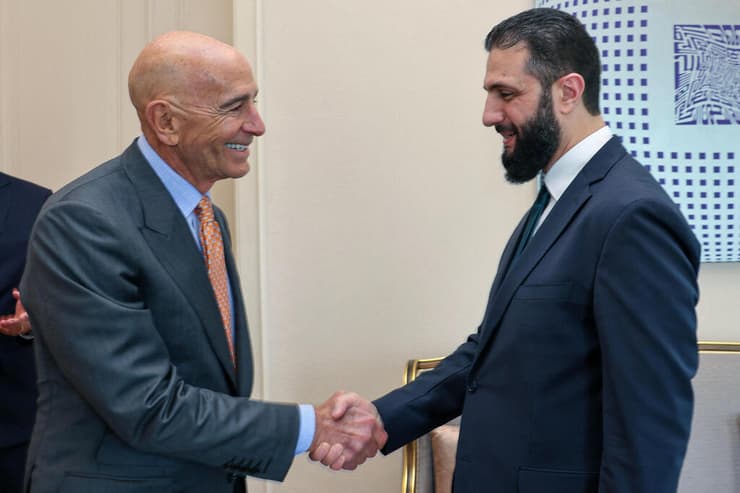 תומאס ברק שליח ארה"ב ל סוריה בפגישה עם אחמד א-שרע אבו מוחמד אל-ג'ולאני