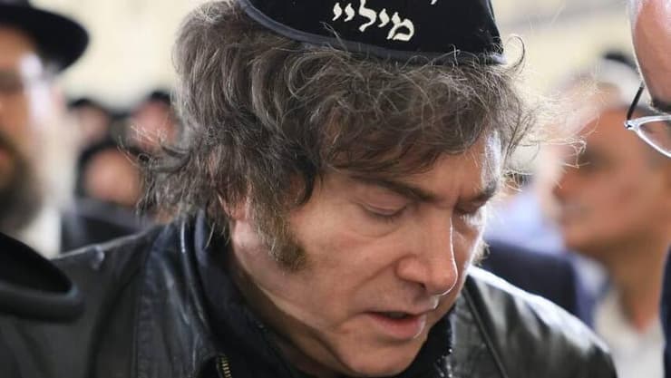 נשיא ארגנטינה חוויאר מיליי בביקור בכותל המערבי 
