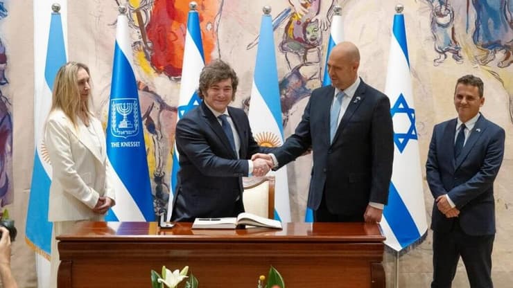 נשיא ארגנטינה חביאר מיליי מבקר בכנסת בירושלים