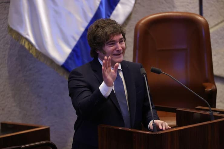 נשיא ארגנטינה חביאר מיליי מבקר בכנסת בירושלים