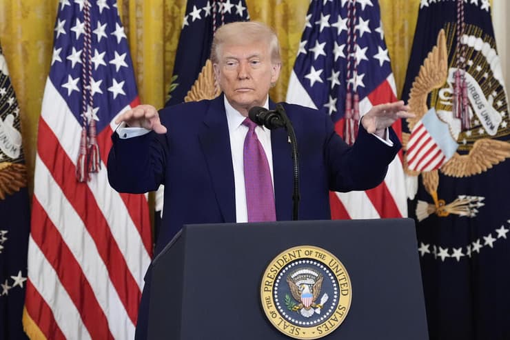 "תקיפה ישראלית זה בהחלט משהו שיכול לקרות" (צילום: AP Photo/Alex Brandon) נשיא ארה"ב דונלד טראמפ