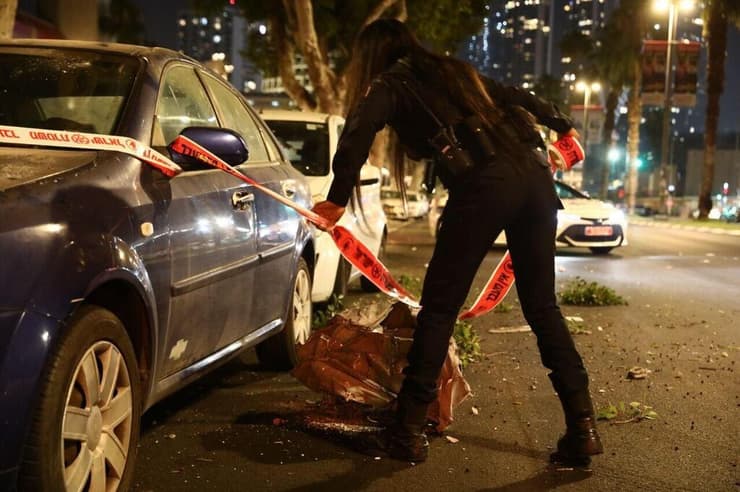 זירת הנפילה ברחוב דה וינצ'י בתל אביב