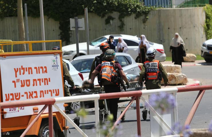 זירת הפגיעה בסורוקה בבאר שבע