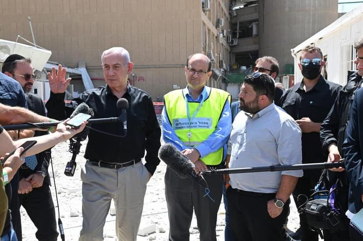 הצהרת ראש הממשלה בזירת הפגיעה בבית החולים סורוקה