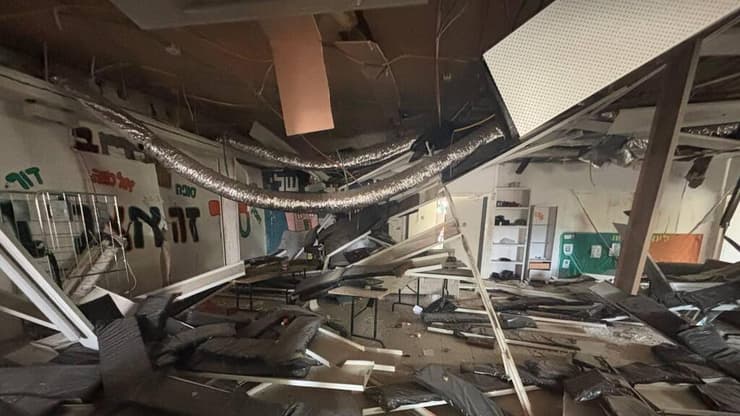 מבנה שבט צופים בנס ציונה שנפגע מהדף הפגיעה