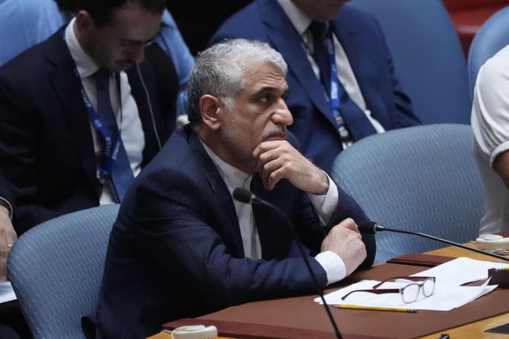 השגריר האיראני בדיון אמש במועצת הביטחון (צילום: Bryan R. SMITH / AFP) מועצת הביטחון של האו"ם