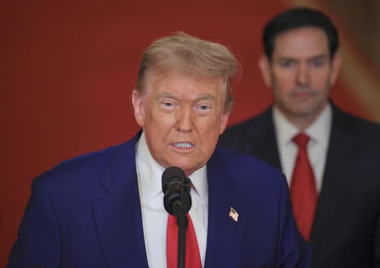 טראמפ. האיראנים היו משתמשים אם היו יכולים (צילום: Carlos Barria/Pool via AP) הצהרת נשיא ארה"ב דונלד טראמפ לאחר התקיפה באיראן