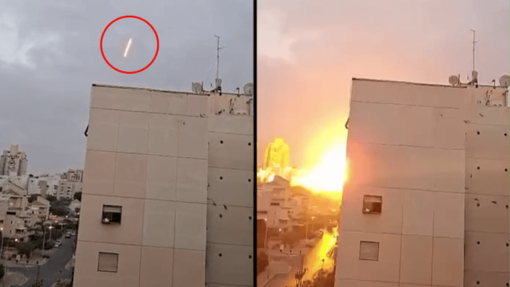 תיעוד מנפילת הטיל בבאר שבע