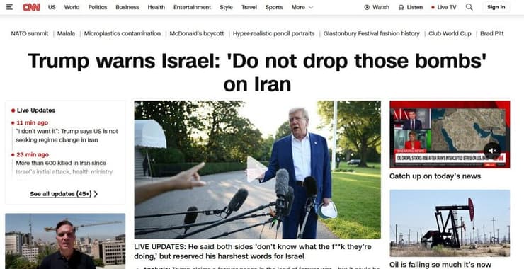 סיקור כלי תקשורת בעולם אחרי הביקורת של טראמפ על ישראל