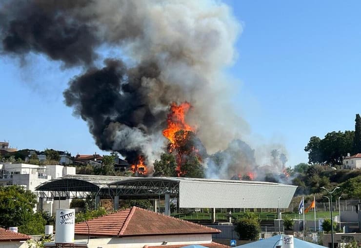 שריפה בשטח פתוח בנס ציונה