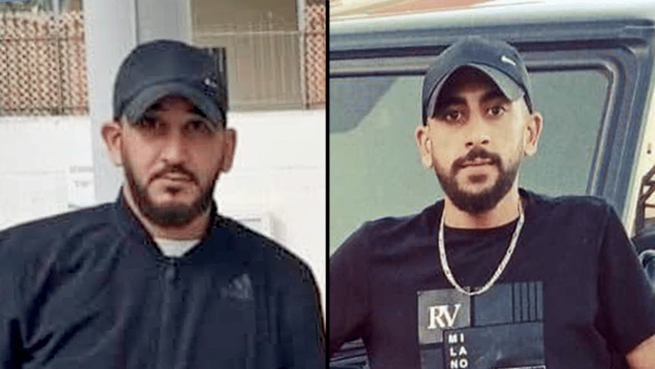 מימין מוחמד עבד אלהאדי, משמאל האח אבראהים מוחמד עבד אלהאדי הנרצח ביישוב אכסאל