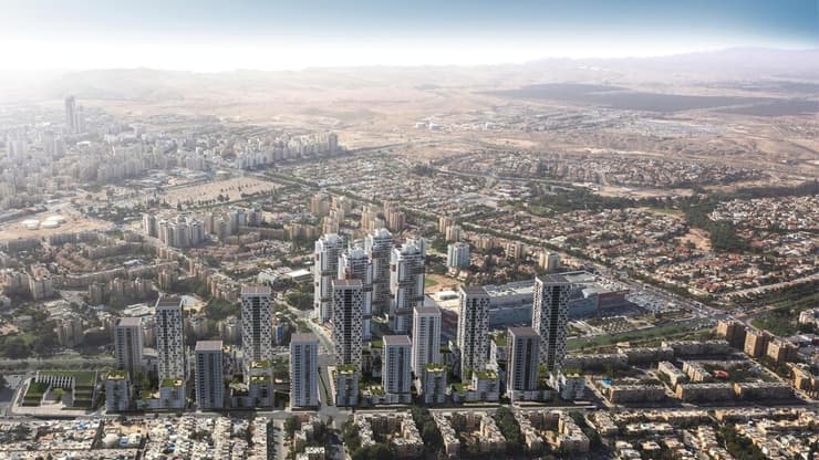 הדמיית מתחם התחדשות עירונית טוביהו-הצבי בבאר שבע (הדמיה: מילוסלבסקי אדריכלים) הדמיית מתחם התחדשות עירונית טוביהו-הצבי בבאר שבע