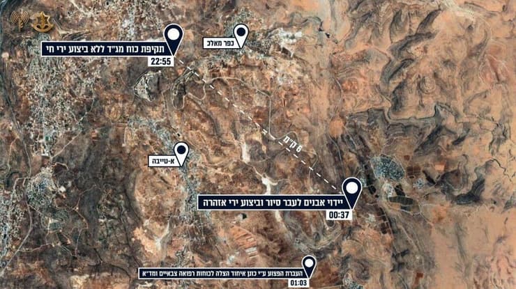 מפה של השתלשלות אירועי העימותים במרחב בנימין