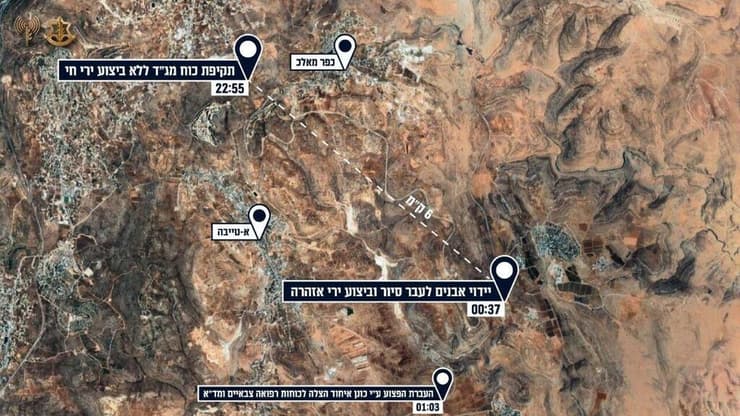 מפה של השתלשלות אירועי העימותים במרחב בנימין