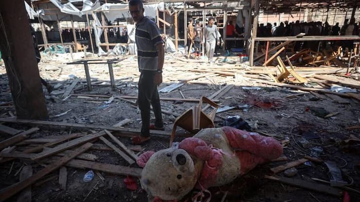 בית קפה שהותקף בעזה, לטענת הפלסטינים