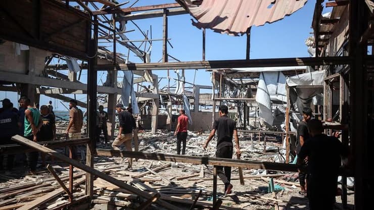 בית קפה שהותקף בעזה, לטענת הפלסטינים