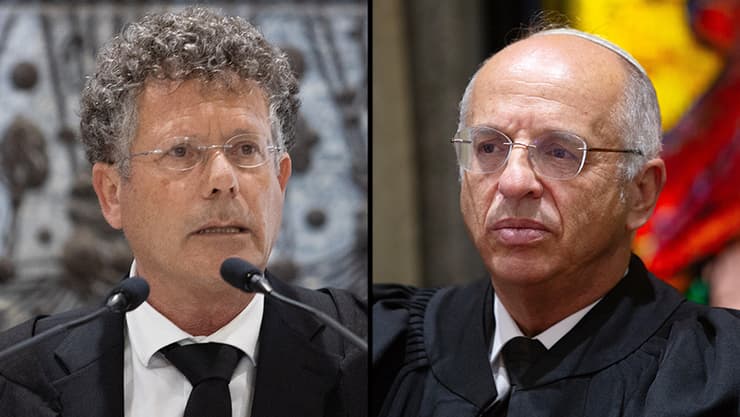 השופטים סולברג ועמית. "למען ניקיון הדעת" (צילום: אלכס קולומויסקי) נעם סולברג יצחק עמית