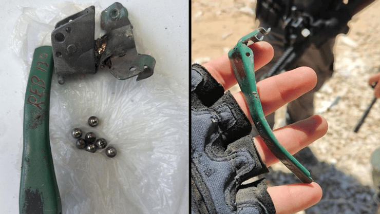 חצאים נצרה של רימון שעזתים זרקו לעבר נציגים אמריקאים
