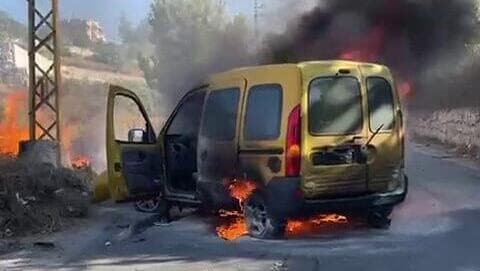 הרכב שבו חוסל עלי חיידר בדיר כיפא בדרום לבנון