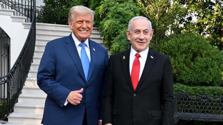 נתניהו וטראמפ. תקוות גדולות בבורסה (צילום: אבי אוחיון, לע"מ) פגישתם של ראש הממשלה בנימין נתניהו ונשיא ארה"ב דונלד טראמפ בוושינגטון