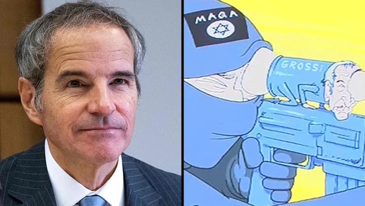 מזכ"ל סבא"א רפאל גרוסי איומים מ איראן קריקטורה