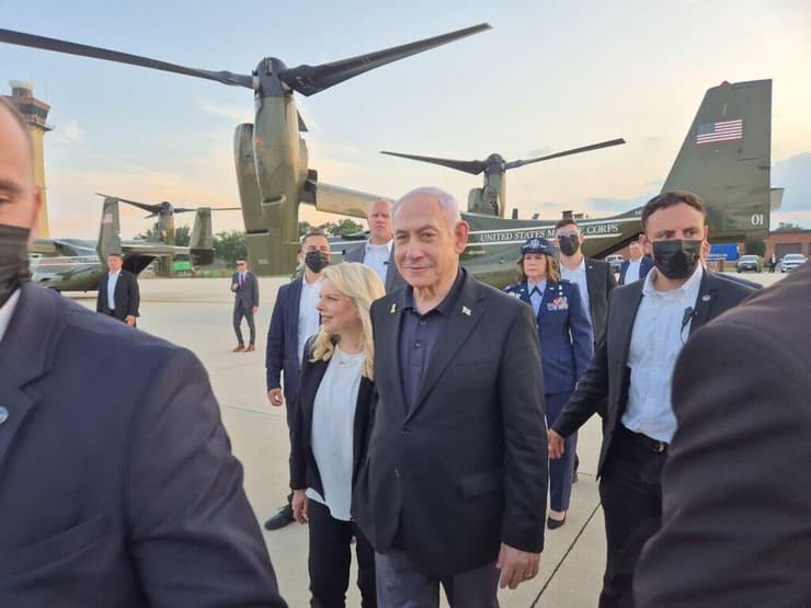 ראש הממשלה בנימין נתניהו שרה מטוס כנף ציון וושינגטון ארה"ב ארצות הברית