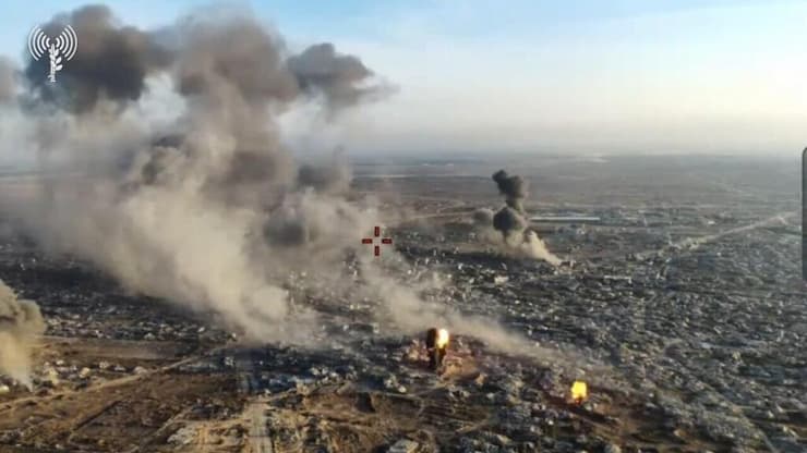 בית חאנון, הערב (צילום: דובר צה"ל ) תקיפות בבית חאנון