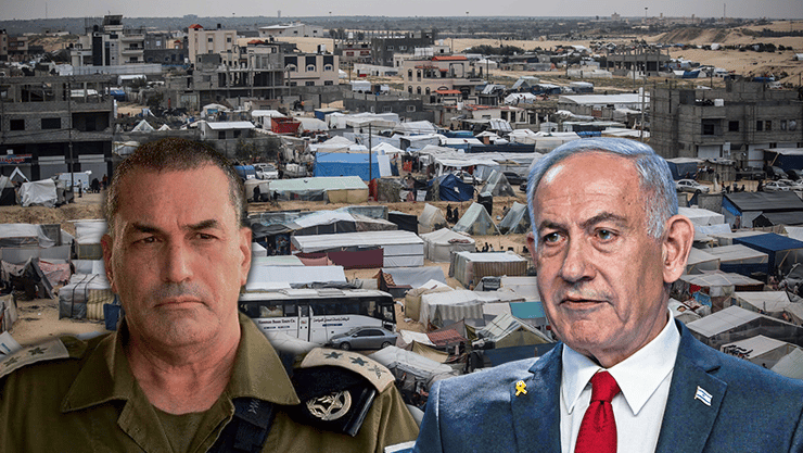 נתניהו וזמיר על-רקע הרצועה (צילום: דנה קופל, שלו שלום, REUTERS/Ronen Zvulunדובר צה"ל , Ahmad Hasaballah /Getty Images) נתניהו וזמיר על-רקע הרצועה