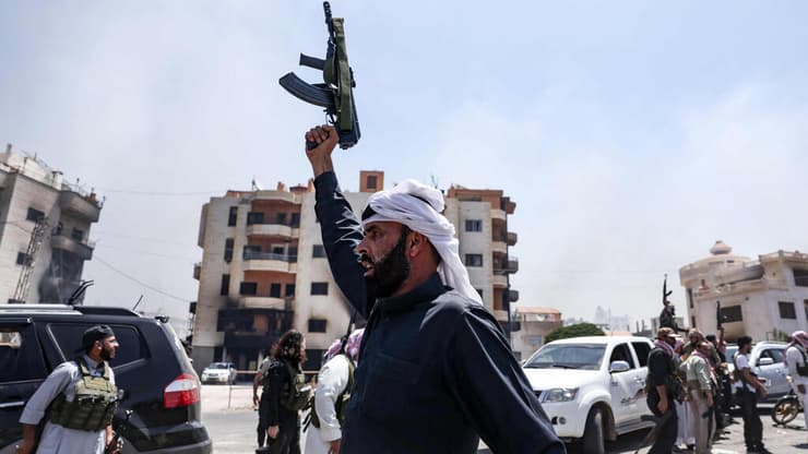 לוחמים בדואים ב א-סווידא סווידא מעוז הדרוזים דרוזים ב סוריה