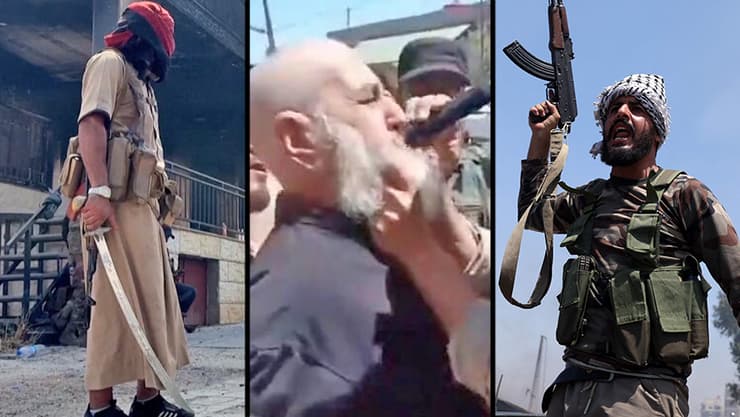 התיעודים מסווידא: חמושים בדואים מניפים רובים וחבות, ושייח דרוזי ששפמו גולח מול המצלמות