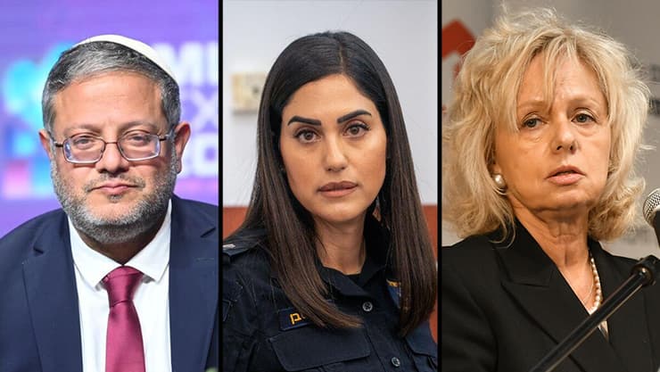 בהרב-מיארה, רפ"ק סבן ובן גביר (צילום: נחום סגל, שלו שלום, יאיר שגיא) גלי בהרב מיארה רינת סבן איתמר בן גביר